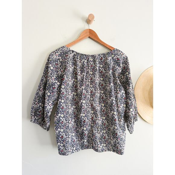J.Crew | Liberty Of London Floral Peasant Top | Sz XS - Picture 6 of 7
